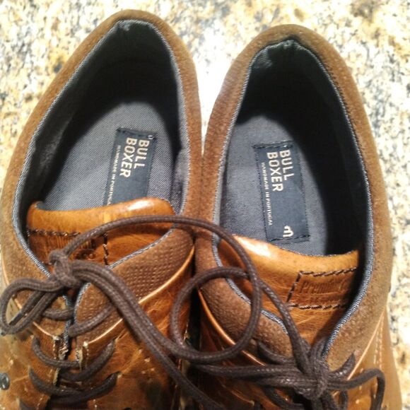 Bullboxer Davide Brown Leather Lace Up Casual Oxfords Dress Shoes Men's Sz 8 - Picture 11 of 12